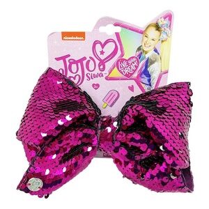10 JoJo Siwa Pink and White Reversible Sequin Hair Bow